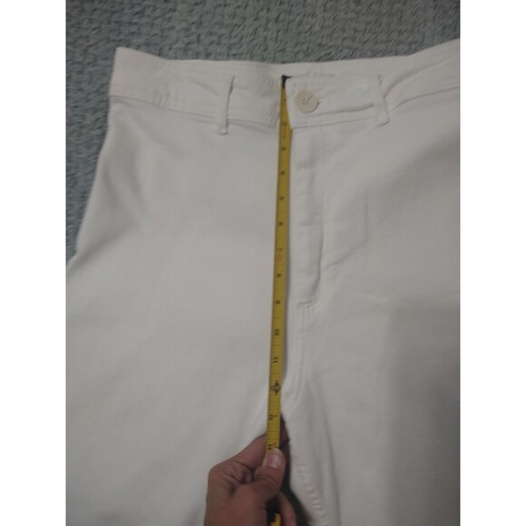 Zara Distressed Wide Leg Jeans White Sz 12 Boho Beachy Cottagecore - Picture 7 of 8